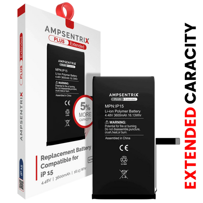 Batería Ampsentrix Plus Extended para iPhone 15