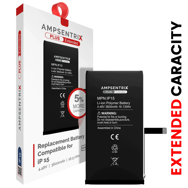 Batería Ampsentrix Plus Extended para iPhone 15