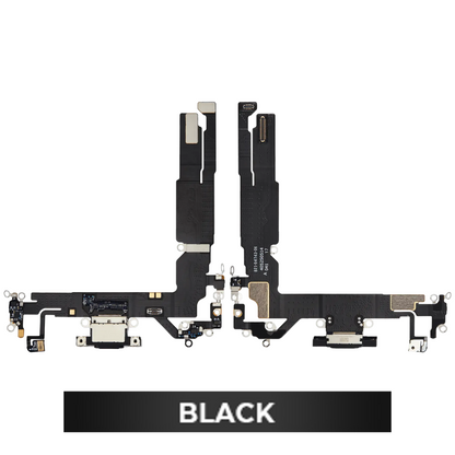 Flex de Puerto de Carga para iPhone 16 — OEM Original (Negro)