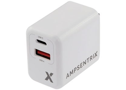 Cargador AmpSentrix 20W Doble Puerto USB-C + USB-A — Carga Rápida