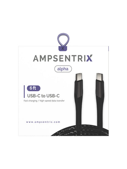 Cable AmpSentrix Alpha USB-C a USB-C (1.8m / 6ft) — Negro